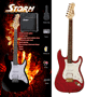 Voir la fiche STORM PACK ST 350  TRANSPARENT RED + AMPLI 10 W + ACCORDEUR