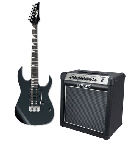 LES PACKS MALINS IBANEZ PACK GRG170DXBKN + CRATE FW15R 