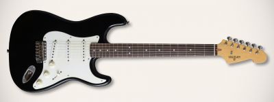 Guitare Electrique MAYBACH STRADOVARI S61 BLACK WHITE GUARD AGED 